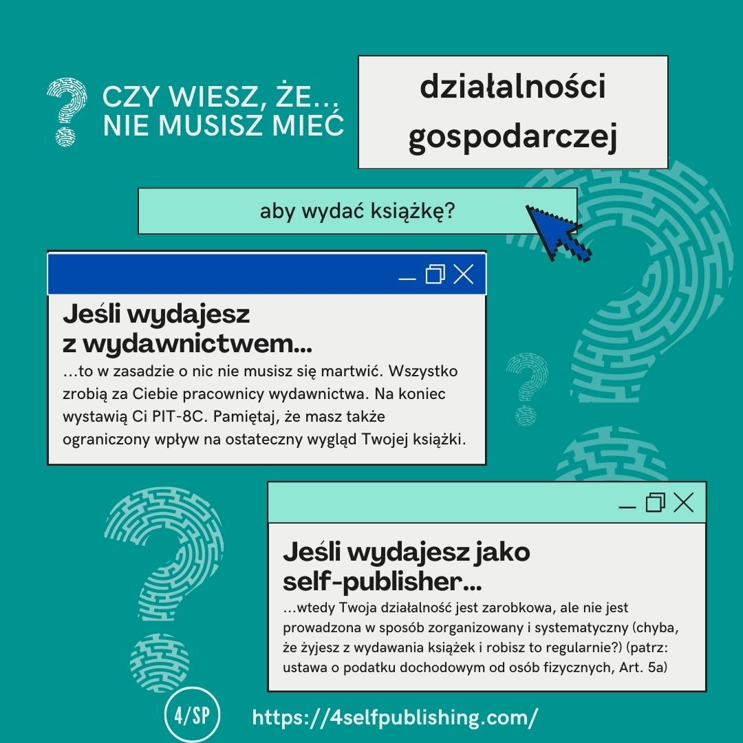 Czy bez własnej działalności gospodarczej można wydać książkę?